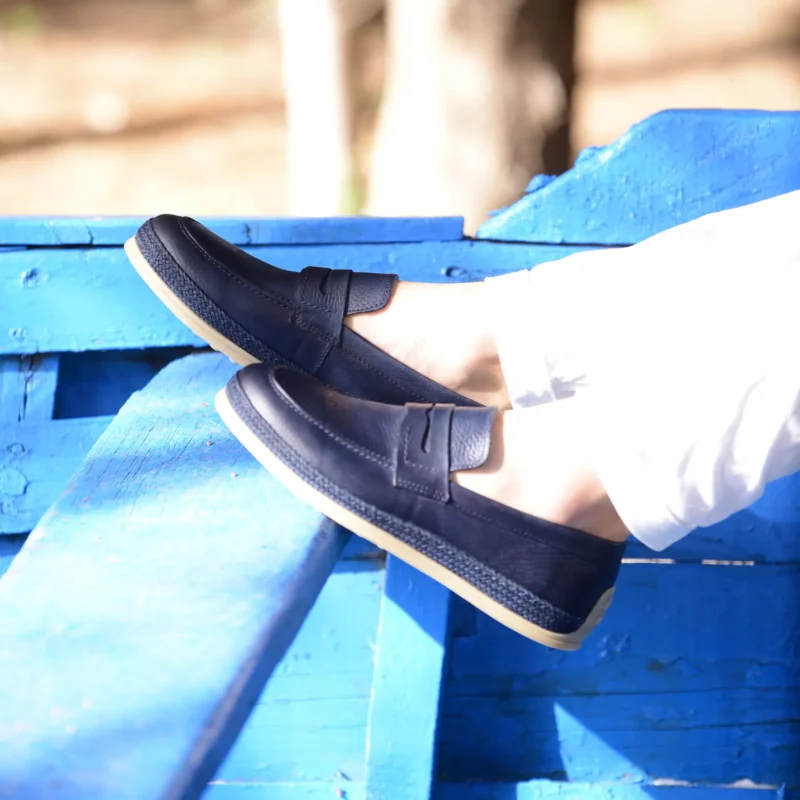 Elito Halfa Cuir Bleu Marine