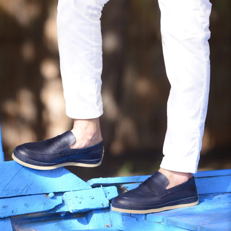 Elito Halfa Cuir Bleu Marine – Image 2