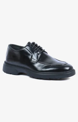 Chaussure Heritage NChaussure Heritage Noir Brillant montrant l'intérieur - Soutien plantaire et confort - Mocassin derby noir avec lacetsoir Brillant montrant l'interieur - soutien plantaire et confort