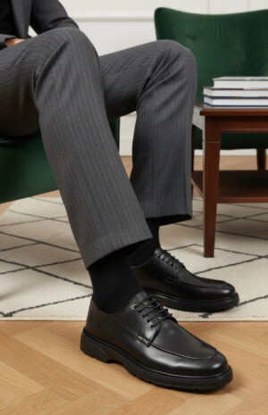 Chaussure homme noire avec semelle plateforme