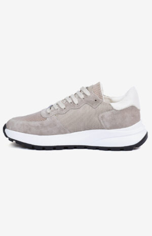 Sneaker ALTO beige homme en mélange daim mesh et cuir perforé