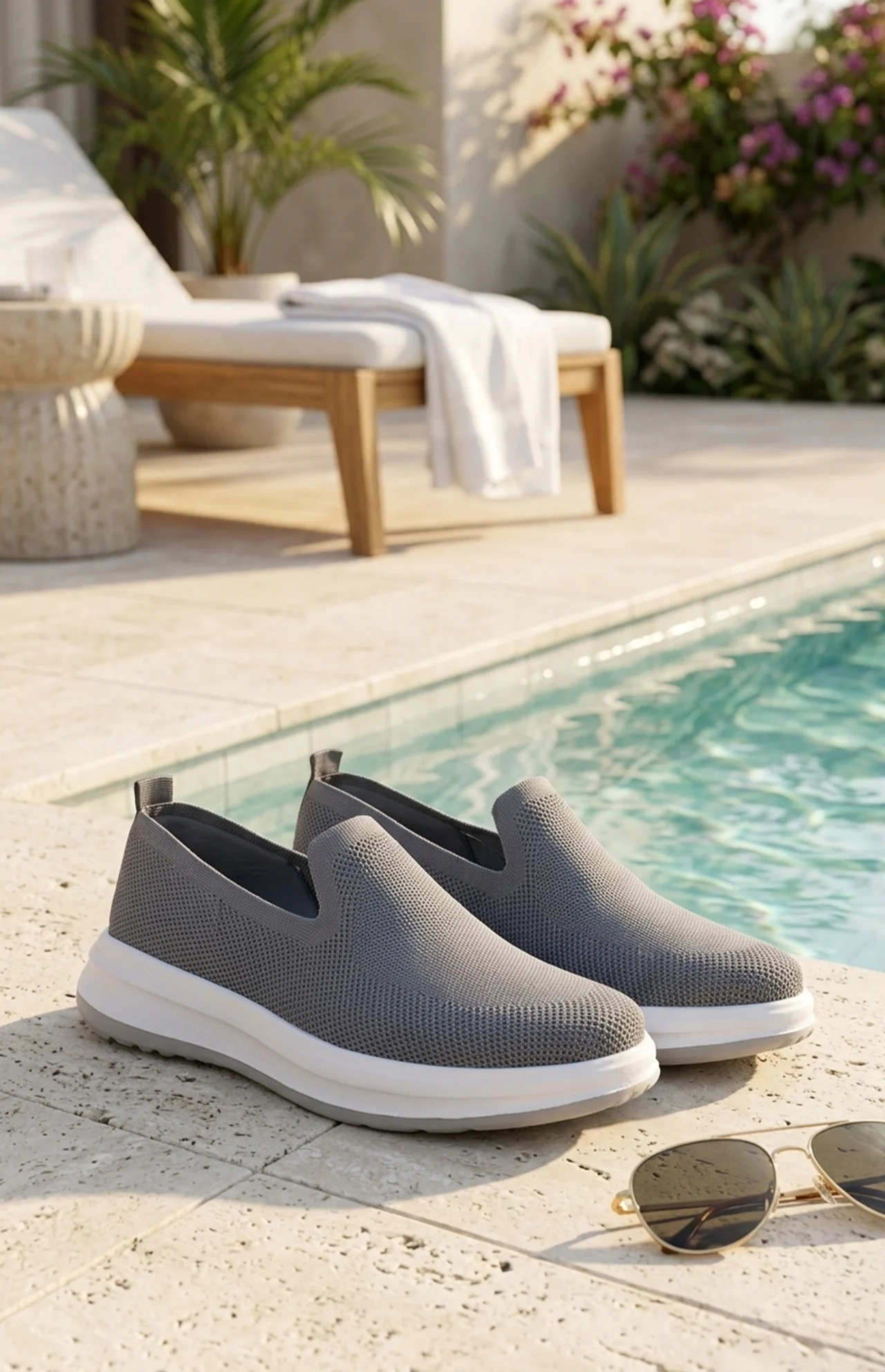 EasyFit - Chaussure slip-on homme Grisen maille respirante