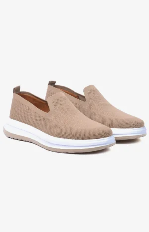EasyFit - Chaussure slip-on homme Beige en maille respirante