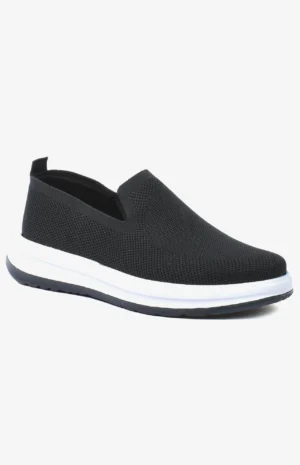 EasyFit - Chaussure slip-on homme noir en maille respirante