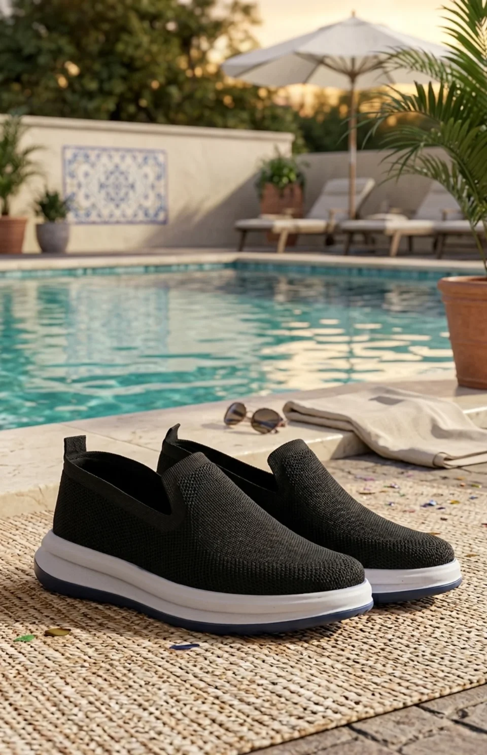 EasyFit - Chaussure slip-on homme noir en maille respirante